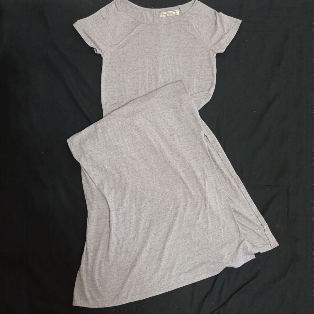 Abercrombie Fitch Stretch Maxi Dress Size S Small Grey